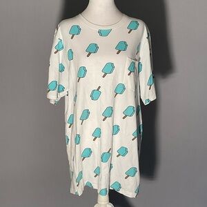 Broken Threads Popsicle Print Oversized T-Shirt Cotton Graphic Tee Size L